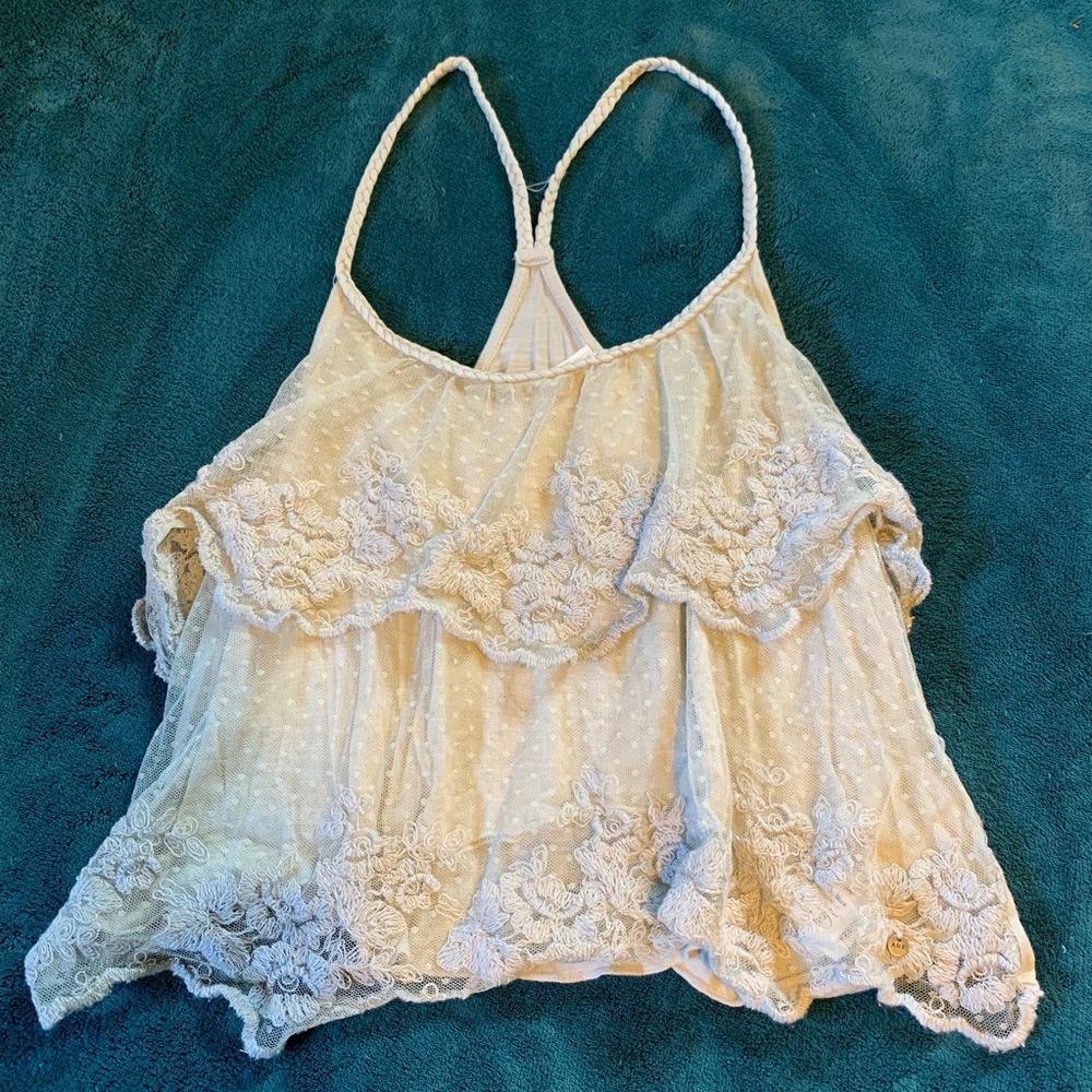 Abercrombie BoHo ruffle tank size medium